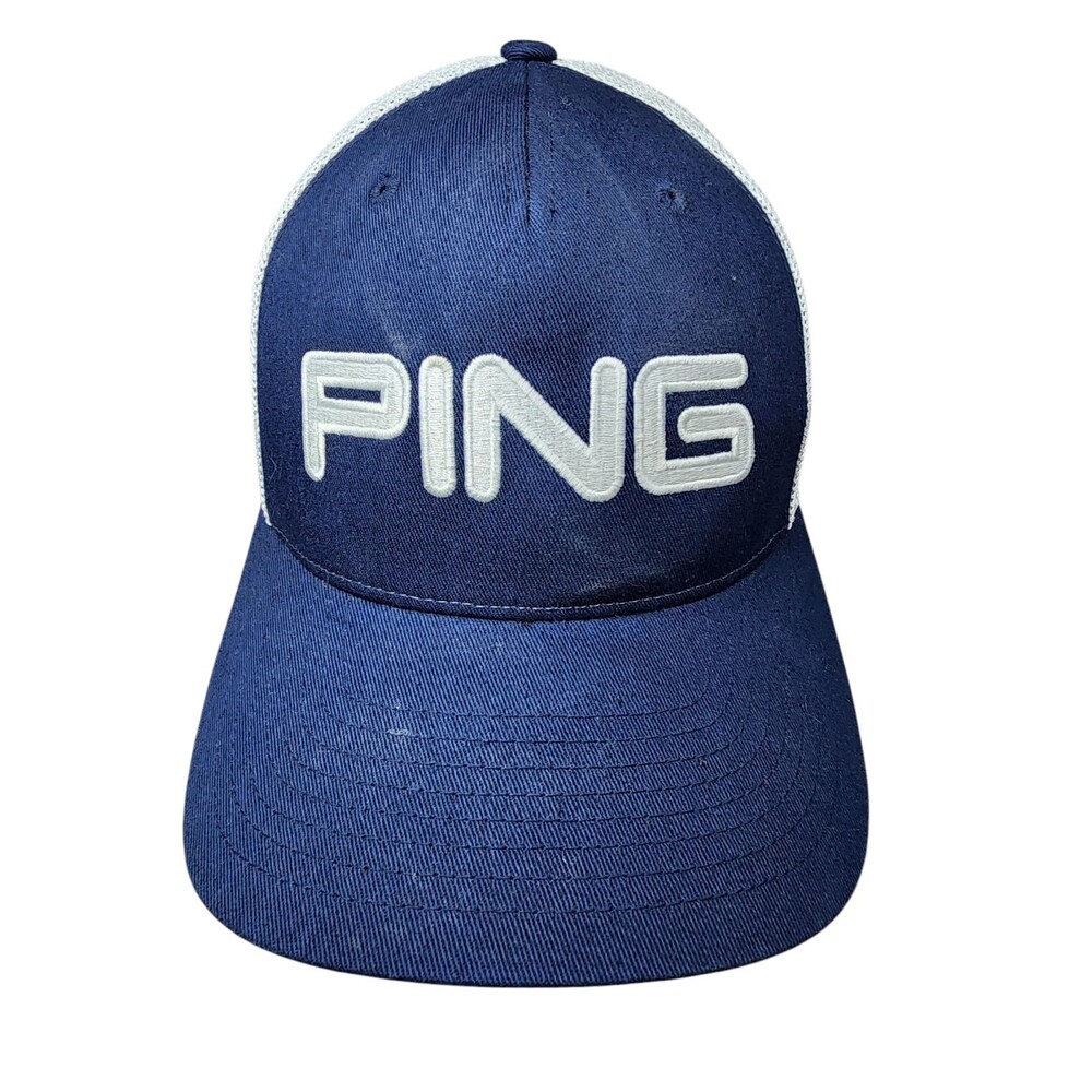 Ping Flexfit 110 Snapback Mesh Back Trucker Hat Blue